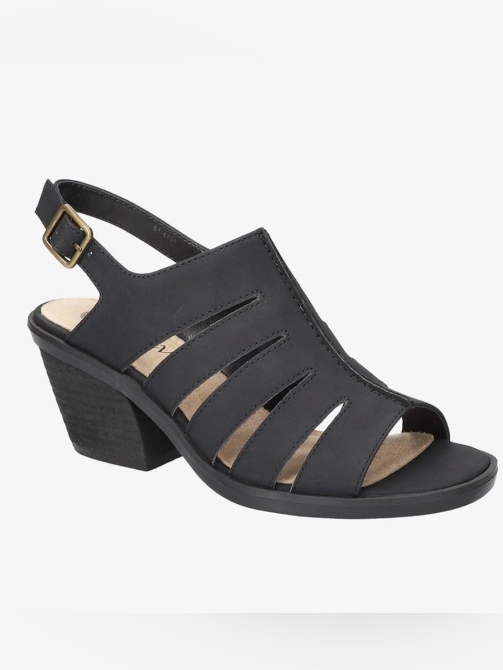 NWT-Bella Vita Black Cutout Slingback Block Heel Sandal- Missing Box Lid